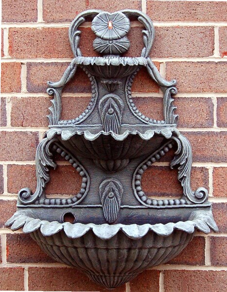 Two Tiered Lotus Leaf Wall Fountain Sculpture lightweight Hanging